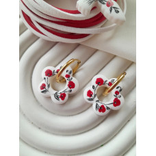 Набір з сережок та підвіски Bead Горлиця з маками