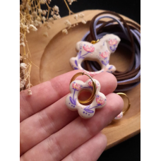 Набір з сережок та підвіски Bead Коник світло-коричневий