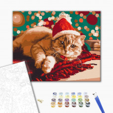 Картина за номерами Brushme Санта кицька