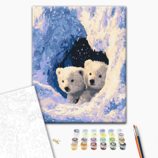 Картина за номерами Brushme Білі ведмедики