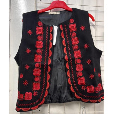 Жіночий вишитий жилет ESQ Буревія чорний з червоним