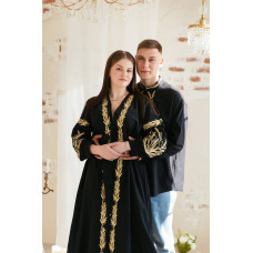 Парні вишиванки з сукнею ESQ Колоски чорні