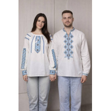 Парні вишиванки ESQ Традиційні білі з блакитним