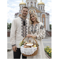 Парні вишиванки з сукнею ESQ Святкові бежеві