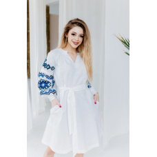 Жіноча вишита сукня Galychanka Христина біла з синім
