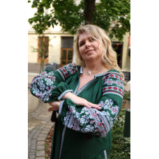 Жіноча вишита сукня Galychanka Злата батал зелена