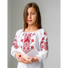 Вишиванка для дівчинки Galychanka Марічка біла з червоним