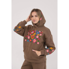 Жіночий костюм з вишивкою Galychanka Барвограй коричневий з кольоровим