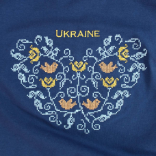 Жіноча футболка з вишивкою Ladan Серце Ukraine синя