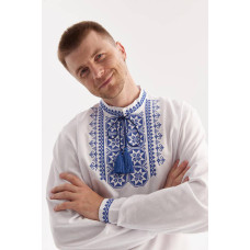 Чоловіча вишиванка Merezhka Зірка біла з синім