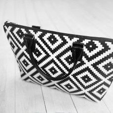 Сумка тканинна Presentville Valise Чорно-білі ромби