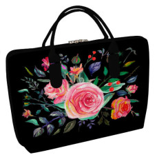 Сумка тканинна Presentville Valise Троянди на чорному фоні
