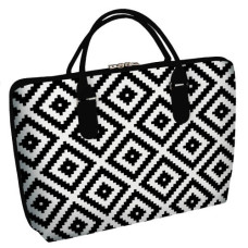 Сумка тканинна Presentville Valise Чорно-білі ромби