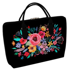 Сумка тканинна Presentville Valise Квіти на чорному фоні