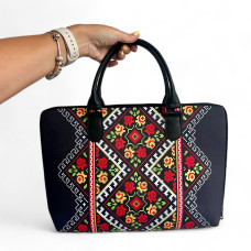 Сумка тканинна Presentville Valise Український орнамент на чорному фоні