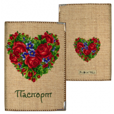 Обкладинка на паспорт Серце з троянд