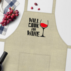 Фартух Presentville з написом Will cook for wine