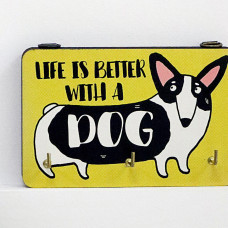 Ключниця настінна маленька Life is better with a dog