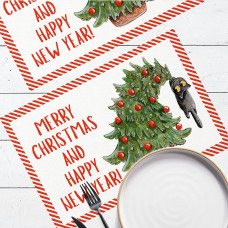 Серветки на стіл Presentville Merry Christmas Котик