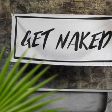 Рушник пляжний з принтом Get naked