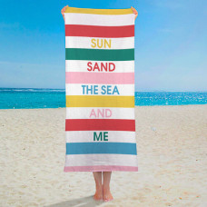 Рушник пляжний з принтом Sun sand the sea and me