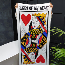 Рушник пляжний з принтом Queen of my heart
