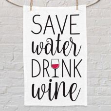 Рушник маленький з принтом Save water drink wine