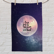 Рушник маленький з принтом I love you to the moon and back
