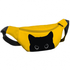 Сумка бананка Bumbag Чорний котик