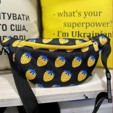Сумка бананка Bumbag Полуниці патріотичні