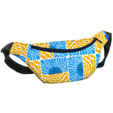 Сумка бананка Bumbag Жовто-блакитні квіти