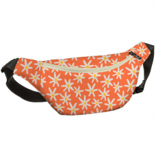 Сумка бананка Bumbag Ромашки на морквяному фоні
