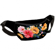 Сумка бананка Bumbag Яскраві різнокольорові квіти