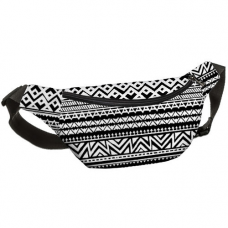 Сумка бананка Bumbag Чорно-білий орнамент