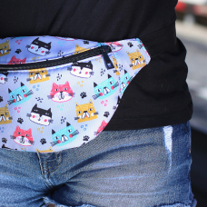Сумка бананка Bumbag Котячі мордочки