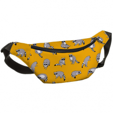 Сумка бананка Bumbag Єнотики на жовтому