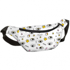 Сумка бананка Bumbag Очі на білому