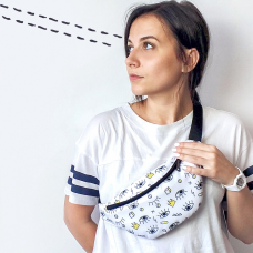 Сумка бананка Bumbag Очі на білому