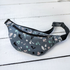 Сумка бананка Bumbag Мозаїка на сірому