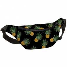 Сумка бананка Bumbag Ананаси на чорному