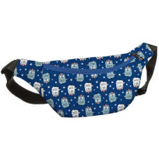 Сумка бананка Bumbag Сови на синьому