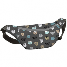 Сумка бананка Bumbag Котики на сірому