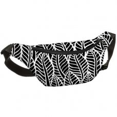 Сумка бананка Bumbag Чорно-біле листя
