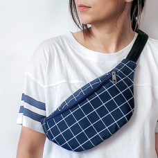 Сумка бананка Bumbag Синя клітинка
