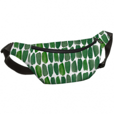 Сумка бананка Bumbag Листочки на білому