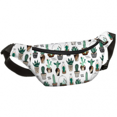 Сумка бананка Bumbag Кактуси на білому