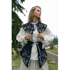 Вишитий набір баска і комір Ztclothes Птах щастя чорний