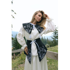 Вишитий набір баска і комір Ztclothes Птах щастя чорний
