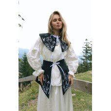 Вишитий набір баска і комір Ztclothes Птах щастя чорний