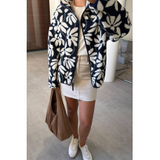 Жіноча флісова кофта Trend Квітки чорна